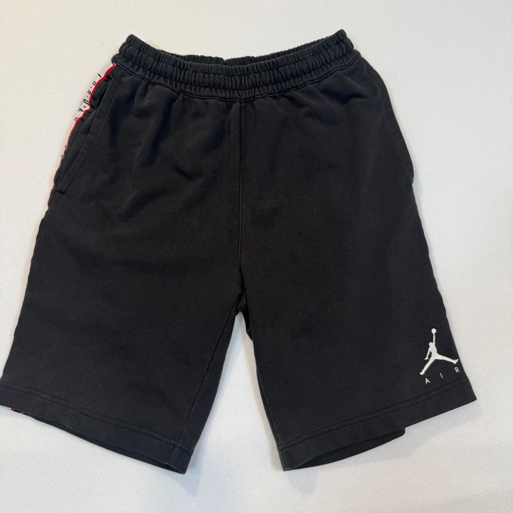 Jordan Mens Black Fleece Basketball Shorts Jumpman Logo Branded Side Tape Size M